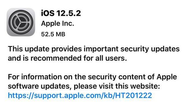 同江苹果手机维修分享iOS12.5.2发布，建议所有老苹果用户安装 